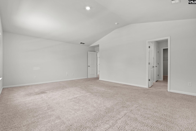 105 Maple Ct, Lugoff, SC 29073 - unfurnished room with visible vents, baseboards, light colored carpet, and lofted ceiling