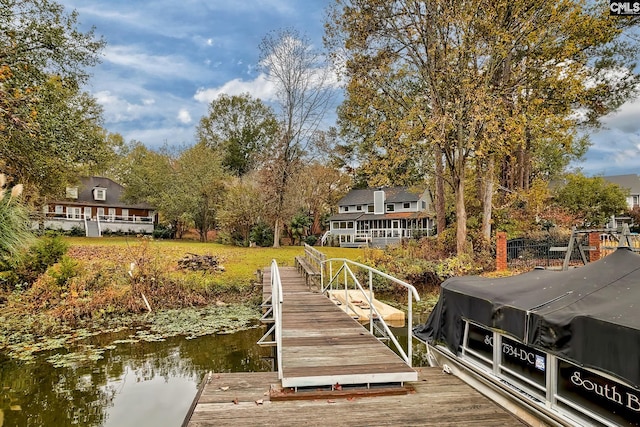 107 Old Sawmill Trl, Chapin, SC 29036 - dock area with a water view and a yard