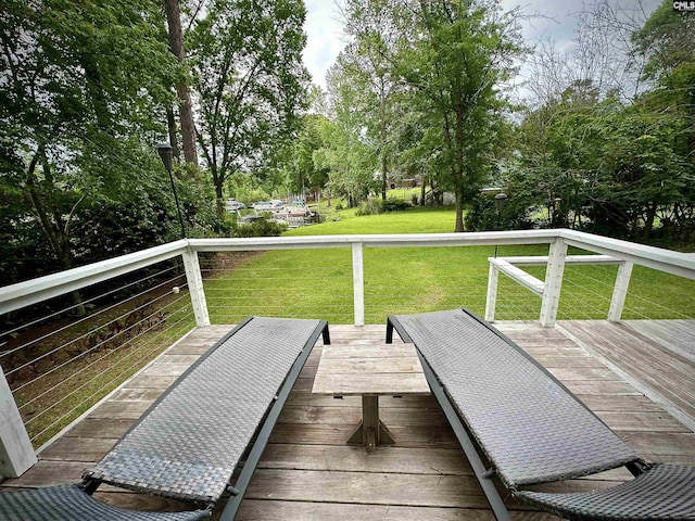 107 Old Sawmill Trl, Chapin, SC 29036 - wooden terrace featuring a yard and view of scattered trees