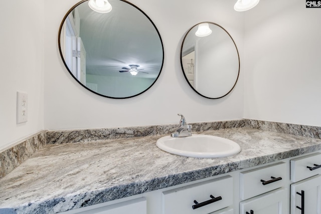1916 Chandler Ave, Columbia, SC 29210 - bathroom with vanity and a ceiling fan