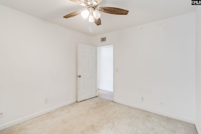1916 Chandler Ave, Columbia, SC 29210 - carpeted empty room with baseboards, a ceiling fan, and visible vents