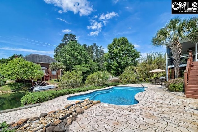 121 Cove View Dr, Irmo, SC 29063 - pool featuring a patio and stairs