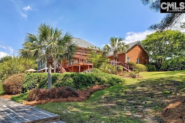121 Cove View Dr, Irmo, SC 29063 - view of yard featuring stairs and a deck