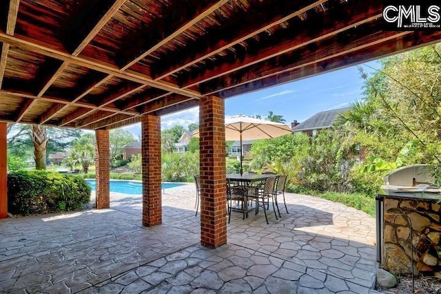 121 Cove View Dr, Irmo, SC 29063 - view of patio / terrace featuring an outdoor pool and outdoor dining space