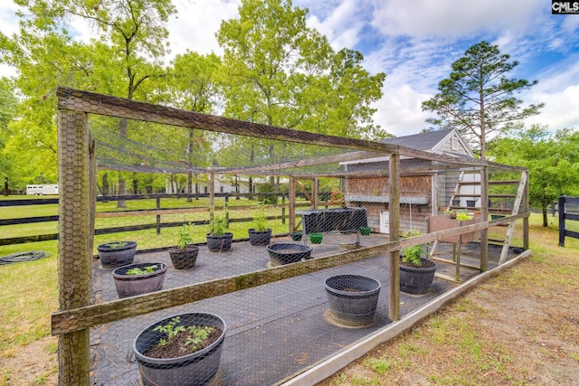 view of patio featuring fence