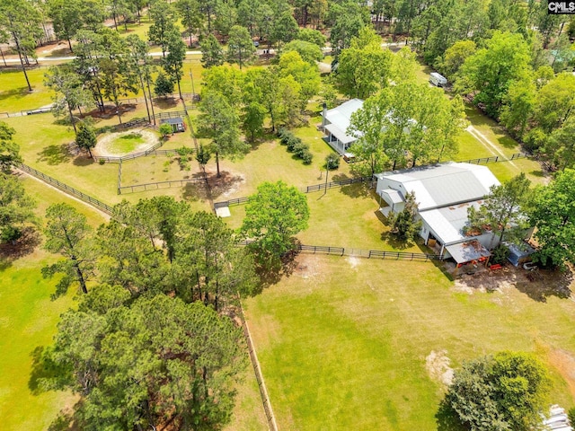 aerial view featuring a rural view