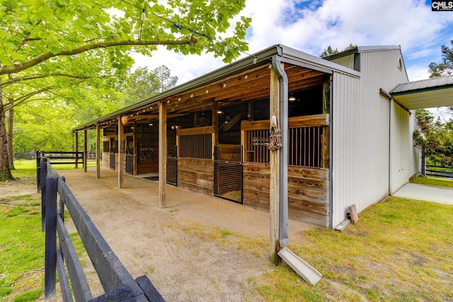 view of horse barn