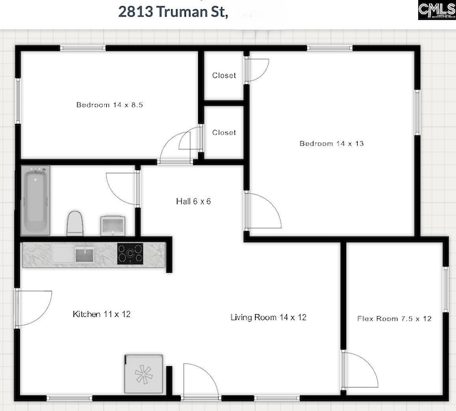 2813 Truman St, Columbia, SC 29204 - room layout