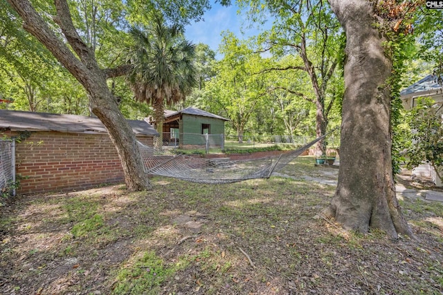 view of yard with fence