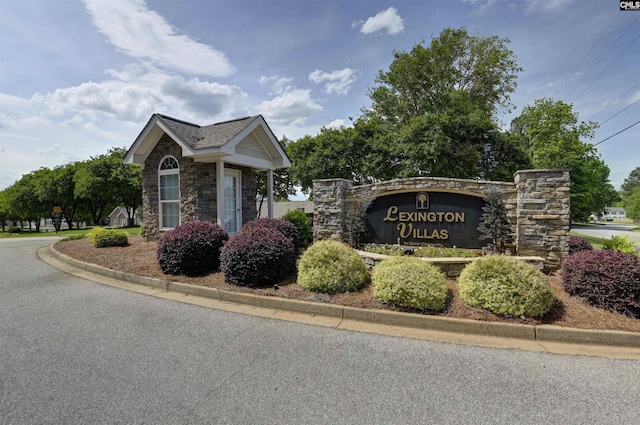 view of community sign