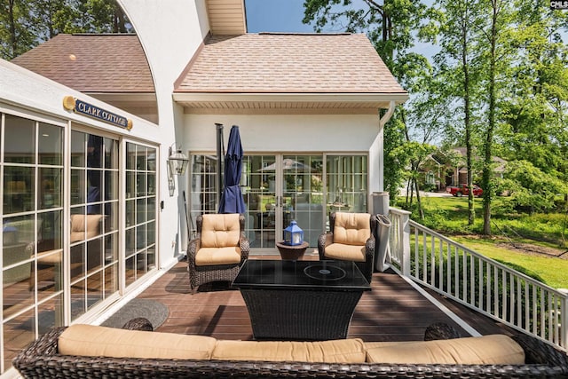 view of patio / terrace featuring a wooden deck