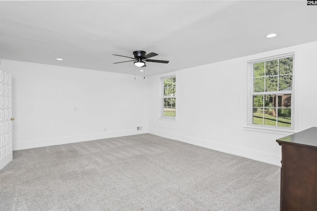 15 Glenlake Rd, Columbia, SC 29223 - empty room with a ceiling fan, a wealth of natural light, carpet flooring, and recessed lighting