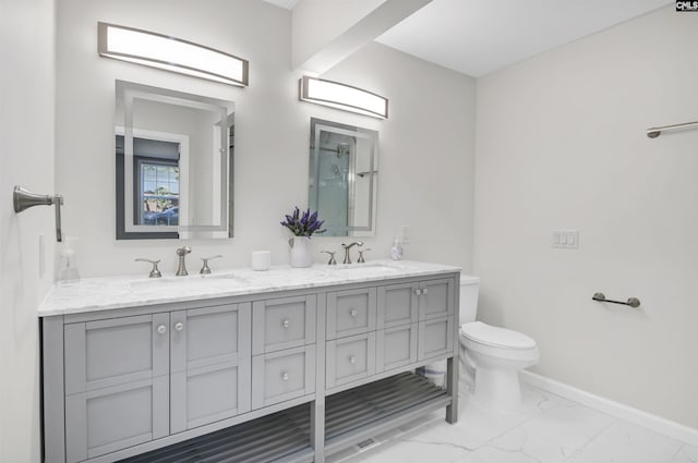 15 Glenlake Rd, Columbia, SC 29223 - full bath with toilet, marble finish floor, baseboards, and a sink