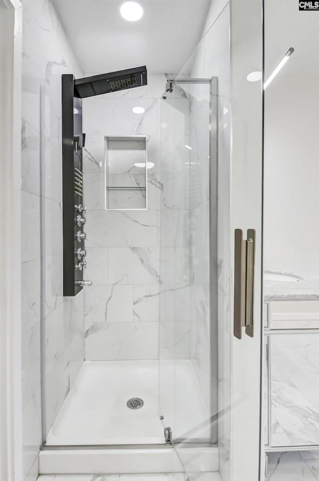 15 Glenlake Rd, Columbia, SC 29223 - bathroom with a marble finish shower and marble finish floor