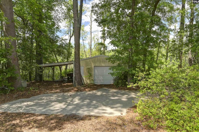 exterior space with a garage and driveway