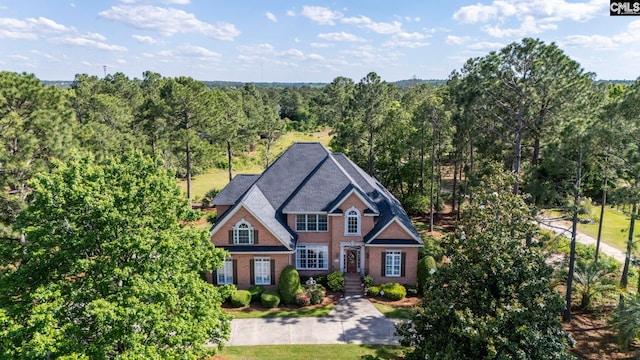 212 Cartgate Cir, Blythewood, SC 29016 - view of front of home featuring brick siding and a wooded view