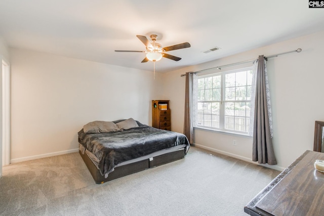393 Vermillion Dr, Columbia, SC 29209 - bedroom featuring carpet, baseboards, and a ceiling fan