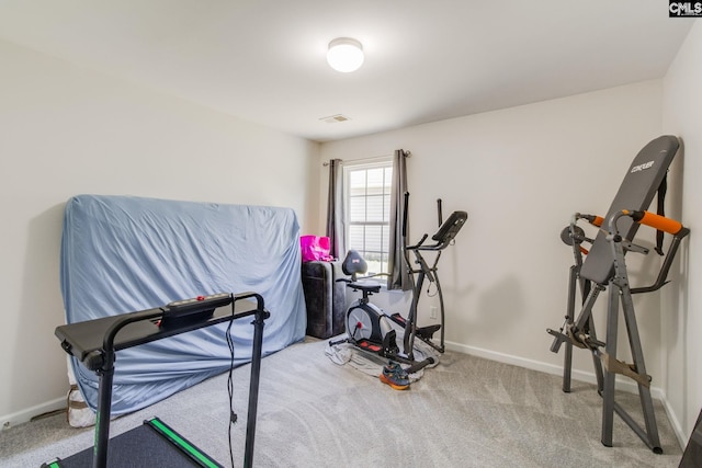 393 Vermillion Dr, Columbia, SC 29209 - workout room with baseboards and carpet floors