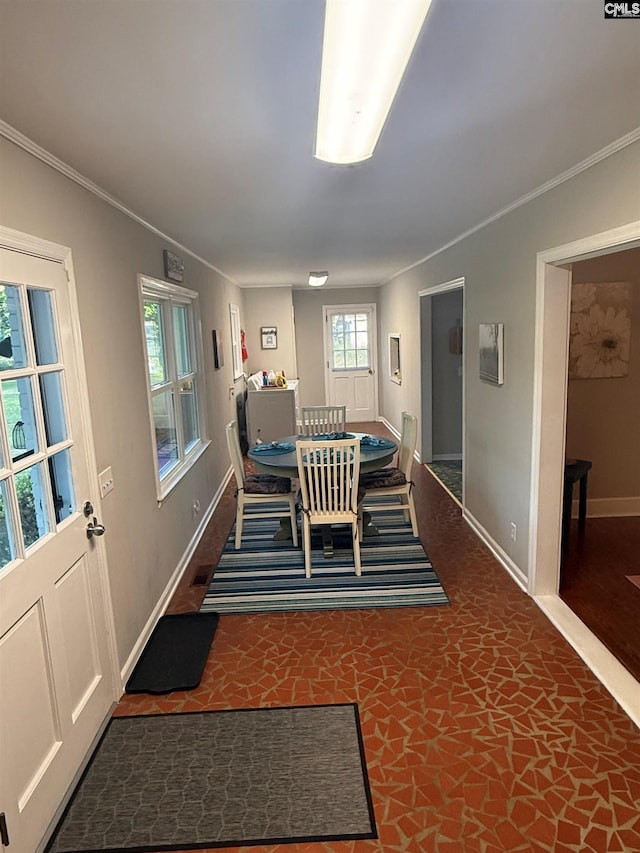 1006 W Main, Ridge Spring, SC 29129 - dining space with ornamental molding and baseboards