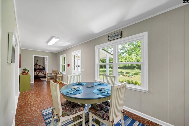 1006 W Main, Ridge Spring, SC 29129 - dining area featuring baseboards and ornamental molding