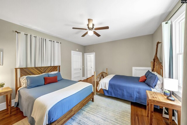 1006 W Main, Ridge Spring, SC 29129 - bedroom with wood finished floors and ceiling fan