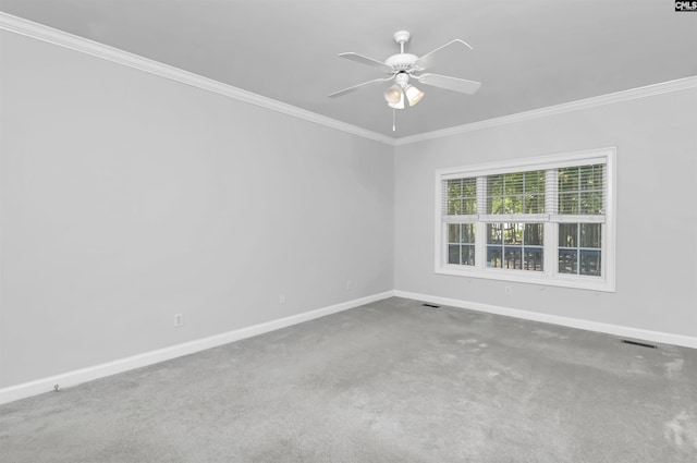5 Stonewall Ct, Irmo, SC 29063 - carpeted empty room with baseboards, crown molding, and ceiling fan