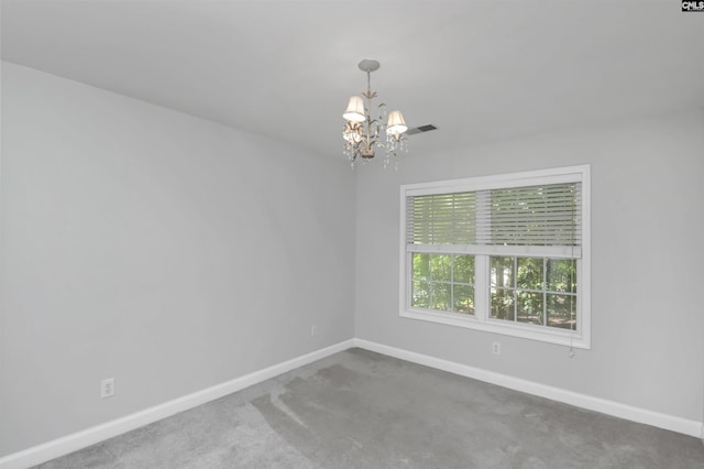 5 Stonewall Ct, Irmo, SC 29063 - unfurnished room with a chandelier, carpet floors, and baseboards