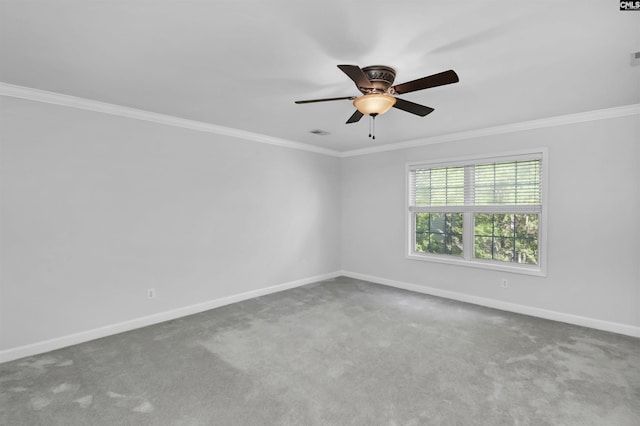 5 Stonewall Ct, Irmo, SC 29063 - carpeted spare room with baseboards, a ceiling fan, and crown molding