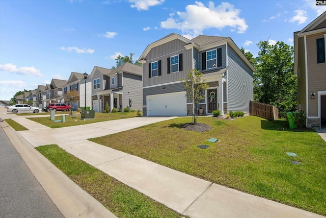 255 Honey Hill Way, Blythewood, SC 29016 - view of front of property with board and batten siding, concrete driveway, a residential view, a garage, and stone siding