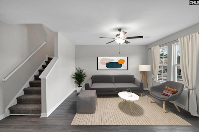 2040 Skyline Rd, Columbia, SC 29229 - living room with baseboards, stairs, and wood finished floors