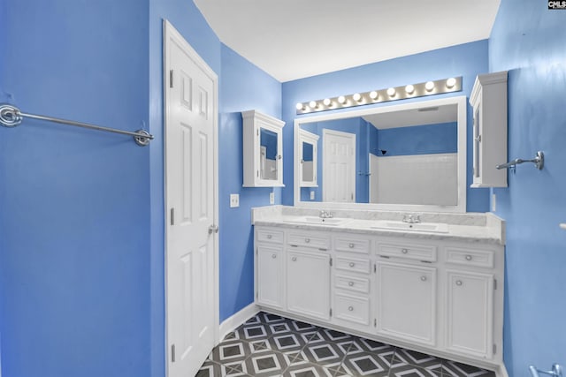 105 Golden Pond Dr, Lexington, SC 29073 - full bath featuring baseboards, double vanity, and a shower
