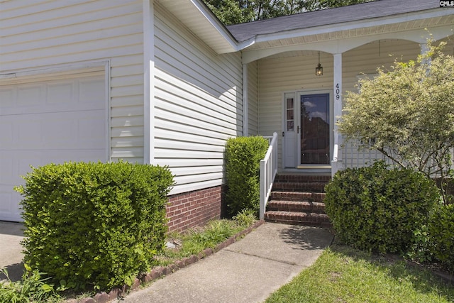 409 Waterville Dr, Columbia, SC 29229 - property entrance featuring a garage and a shingled roof