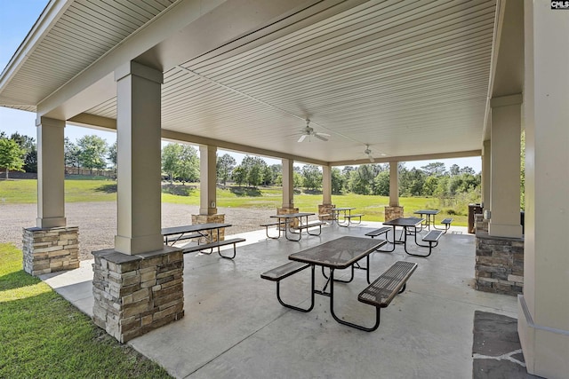 view of patio / terrace with a ceiling fan