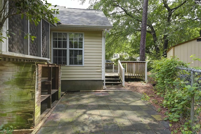 view of patio / terrace featuring a wooden deck