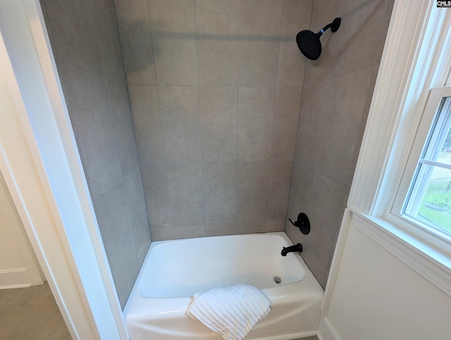 full bathroom featuring tub / shower combination and tile patterned floors