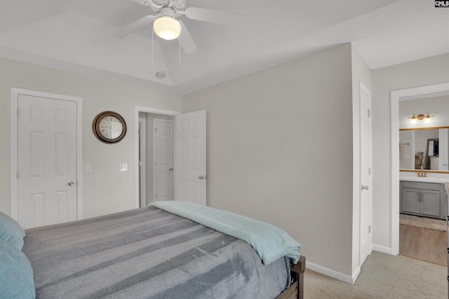 117 Rosewood Ln, Lexington, SC 29072 - bedroom featuring light carpet, baseboards, and a ceiling fan