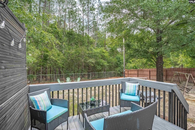117 Rosewood Ln, Lexington, SC 29072 - wooden deck featuring a fenced backyard