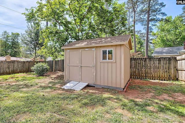 view of shed