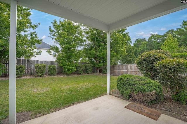 view of yard featuring a patio