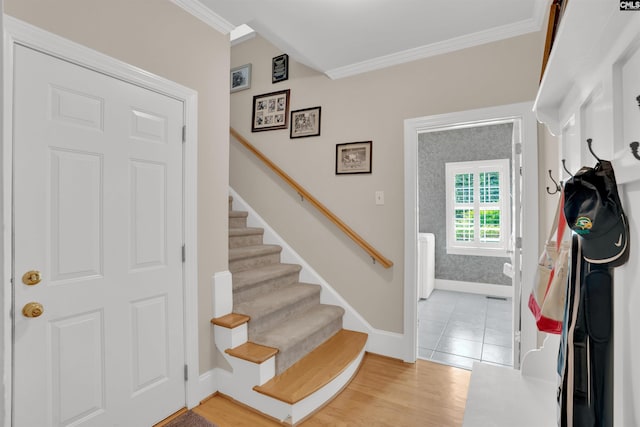 17 Laurel Bluff Ct, Columbia, SC 29229 - foyer entrance with stairs, ornamental molding, and baseboards