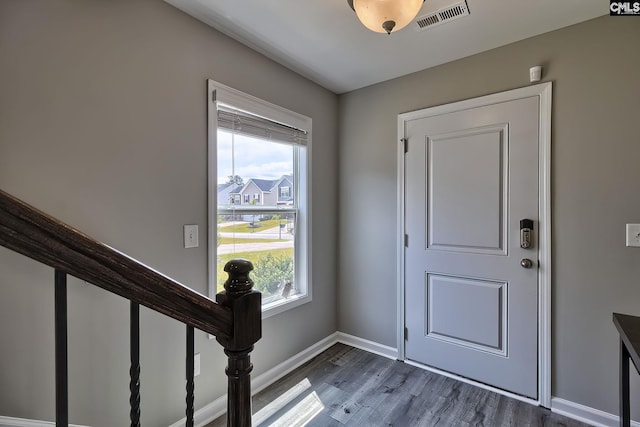 171 Turnfield Dr, West Columbia, SC 29170 - foyer with dark wood-style flooring and baseboards