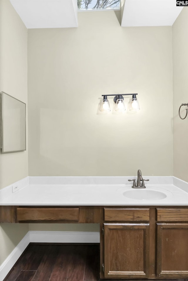 112 Gateway Ln, Columbia, SC 29210 - bathroom with vanity and wood finished floors