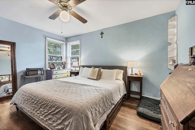 1217 Jensen St, West Columbia, SC 29169 - bedroom featuring wood finished floors, ceiling fan, and baseboards