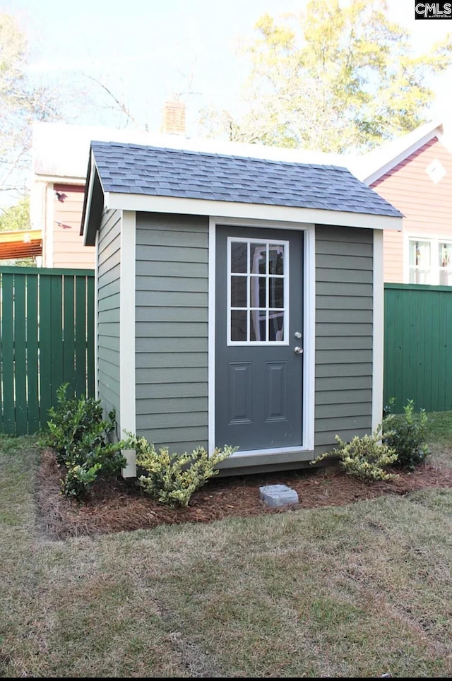 view of shed