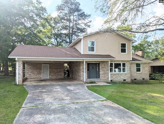 1921 Spotswood Dr, Columbia, SC 29210 - traditional-style house with crawl space, driveway, a front yard, and brick siding