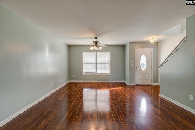 175 Nestle Ct, Columbia, SC 29209 - foyer entrance featuring wood-type flooring, ceiling fan, and baseboards