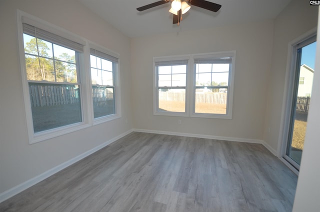 113 Judiths Path, West Columbia, SC 29072 - spare room featuring ceiling fan, wood finished floors, and baseboards
