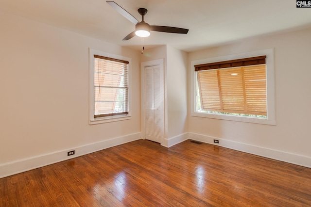 808 Oak St, Columbia, SC 29205 - spare room featuring baseboards, ceiling fan, and wood finished floors
