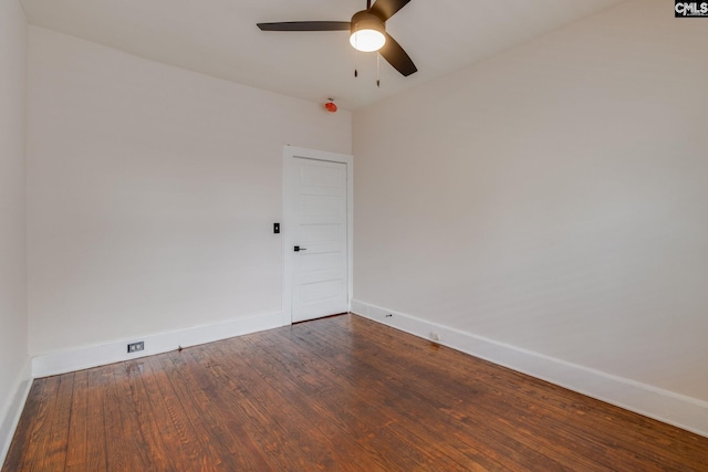 808 Oak St, Columbia, SC 29205 - spare room featuring ceiling fan, baseboards, and dark wood-style flooring