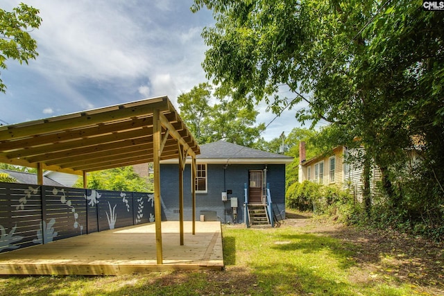 808 Oak St, Columbia, SC 29205 - rear view of property with a wooden deck and brick siding